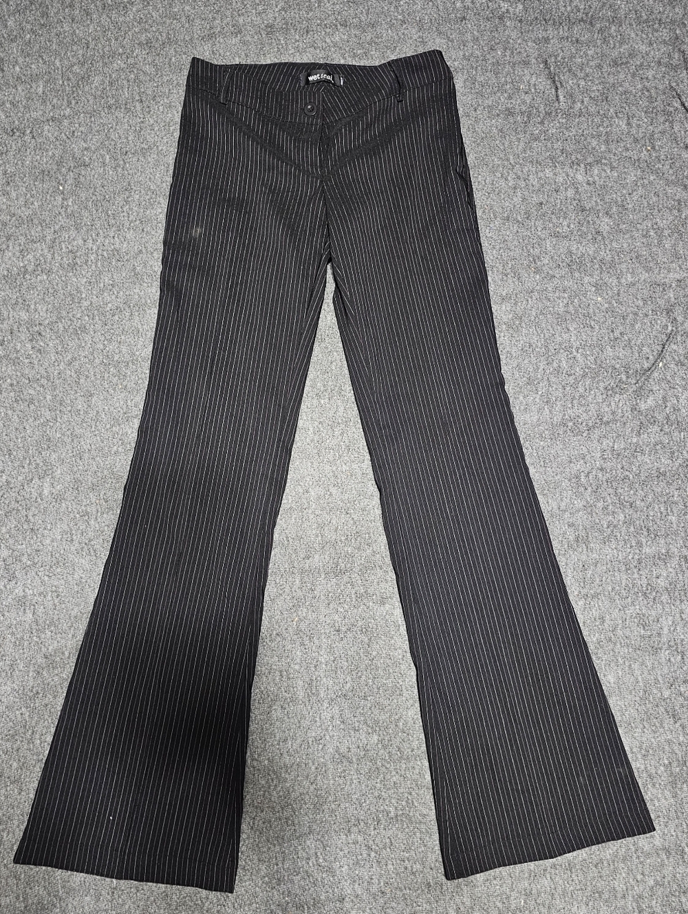 Vintage Y2K Wet Seal Pinstripe Low Rise Flare Pants XS